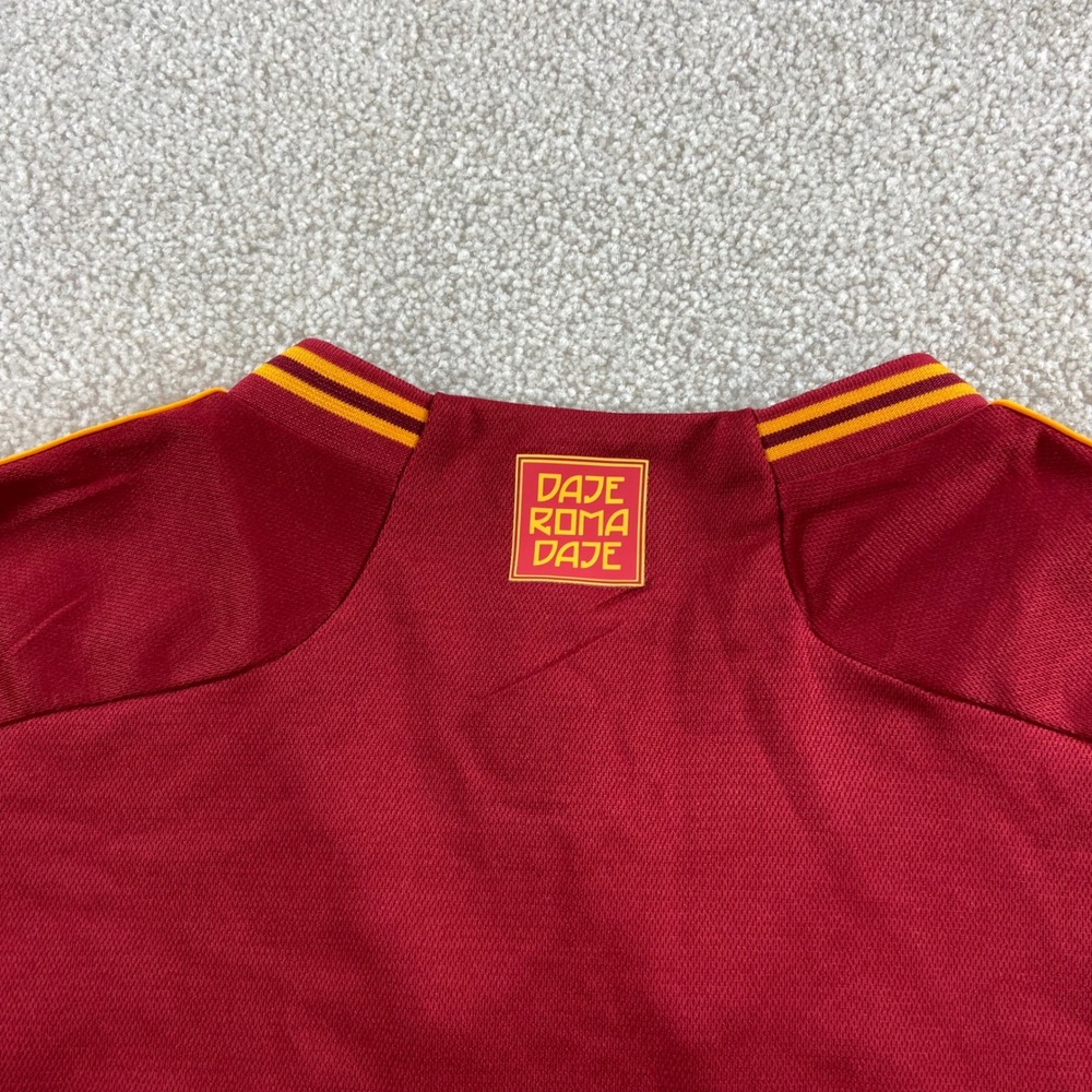 Adidas AS Roma Jersey Mens Large Maroon 2023-24 Home Lupetto Wolf Crest Slim Fit - Picture 7 of 12